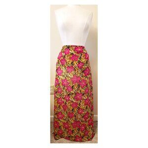 ESCADA Germany 100% Silk A-line Long Skirt Size- 40 Multicolor Floral